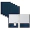 Better Office Products 2 Pocket Paper Folders Portfolio W/Prongs, Matte Texture, Letter Size, Navy Blue, 50PK 84226 - alternate 1